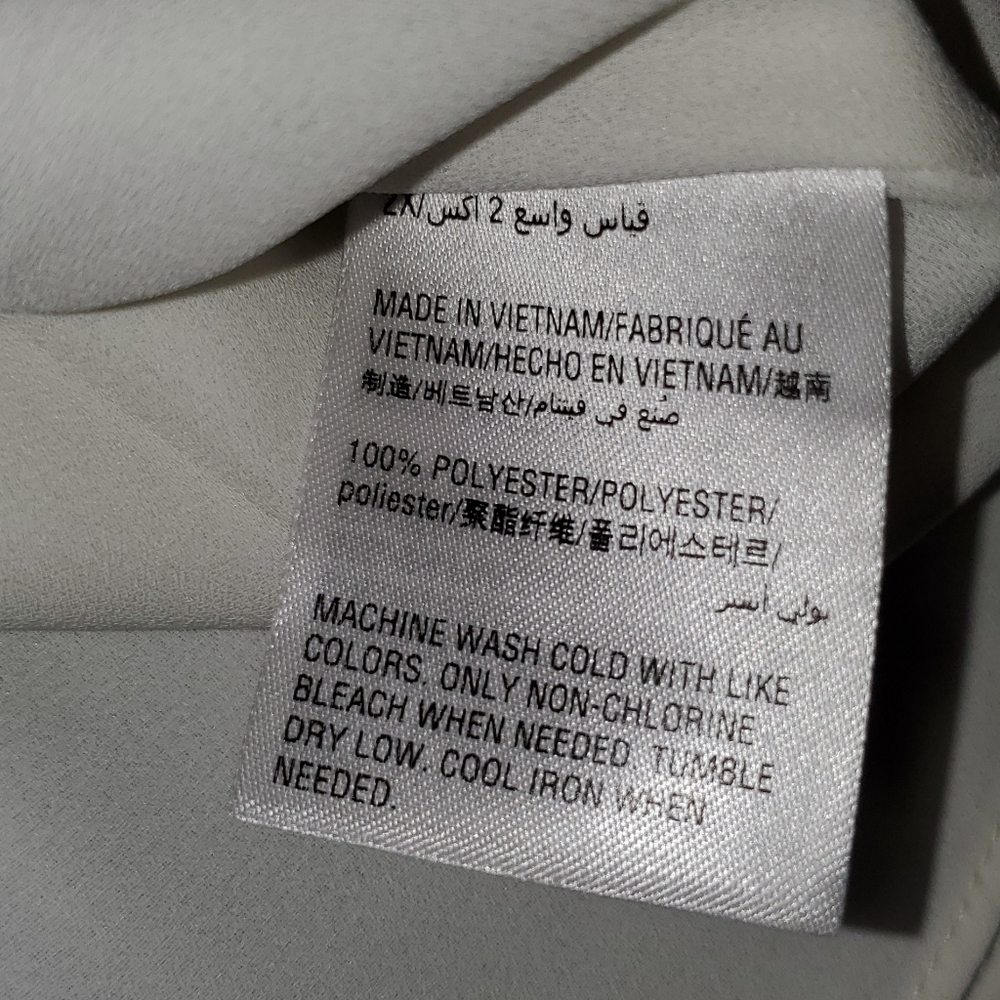 NWT Alfani White Printed Blouse W/ Black Detail At Neckline Women's Size 2X - Picture 4 of 6